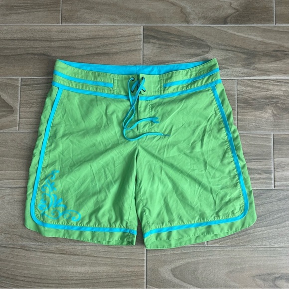 Athleta Green and Blue Board Shorts - Picture 1 of 4
